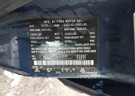 2011 Ford Transit Connect Xlt z USA, uszkodzony, nr VIN NM0KS9BNXBT052038